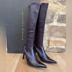 🔥Made Italy🔥HIgh Leather Boots Pollini Purple/ Black Bo
Sz 37 price firm!
